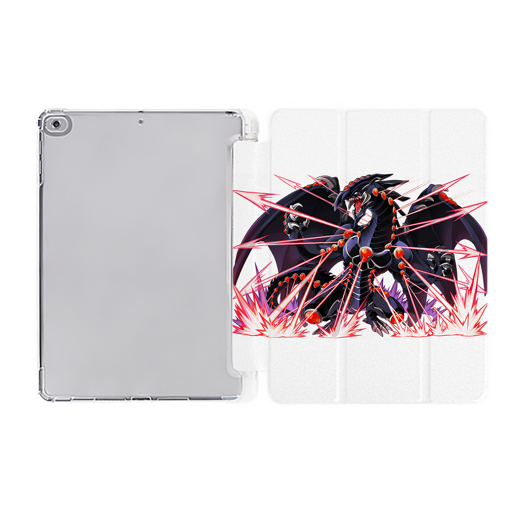 （画像用） 遊☆戯☆王 Yu-Gi-Oh! IPad ケース ペン収納付き 三つ折りスタンド PUレザー×シリコン 対応機種9.5/10.5/10.9インチ